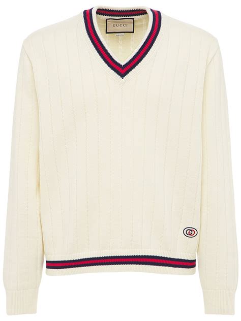 gucci v neck sweater|gucci crew neck sweater.